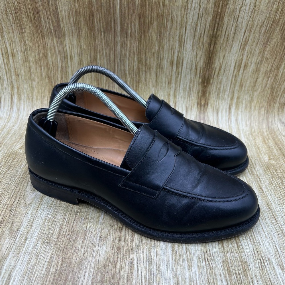 Suitsupply Penny Loafers Men's Size 8.5 Black Leather Made in Italy Dress Shoes